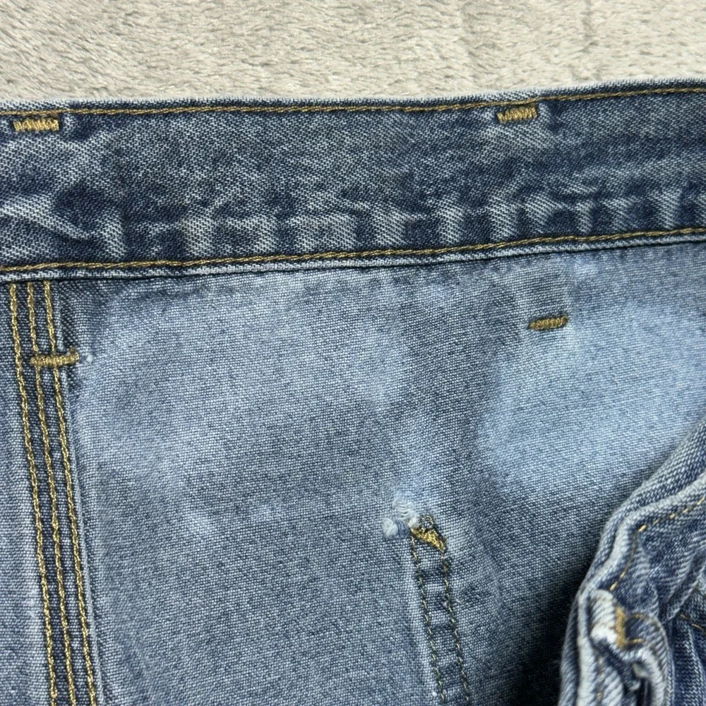 Vintage Carhartt B13 DPS Distressed Denim Carpenter Jeans 36x30 Bleached Y2K